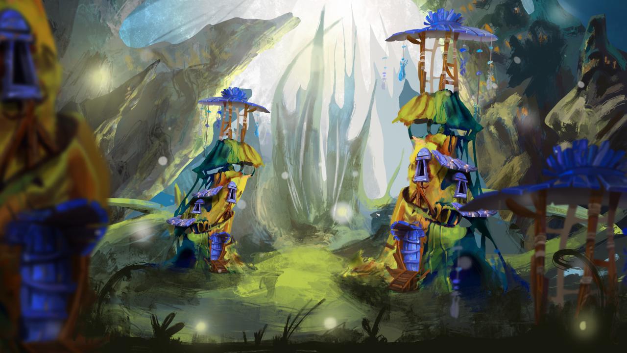 Fantasy wallpaper hd landscape elf lovers elven mystical village house fairy forest paintings dark